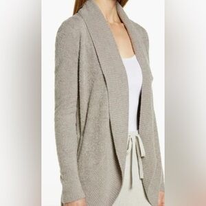 Barefoot Dreams Cardigan Cozy Chic Lite long Size M light grey Open Front